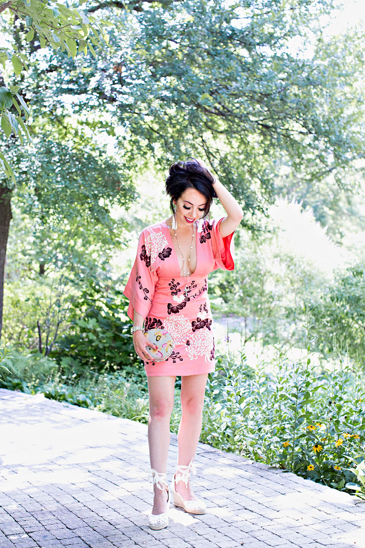 embroidered kimono dress