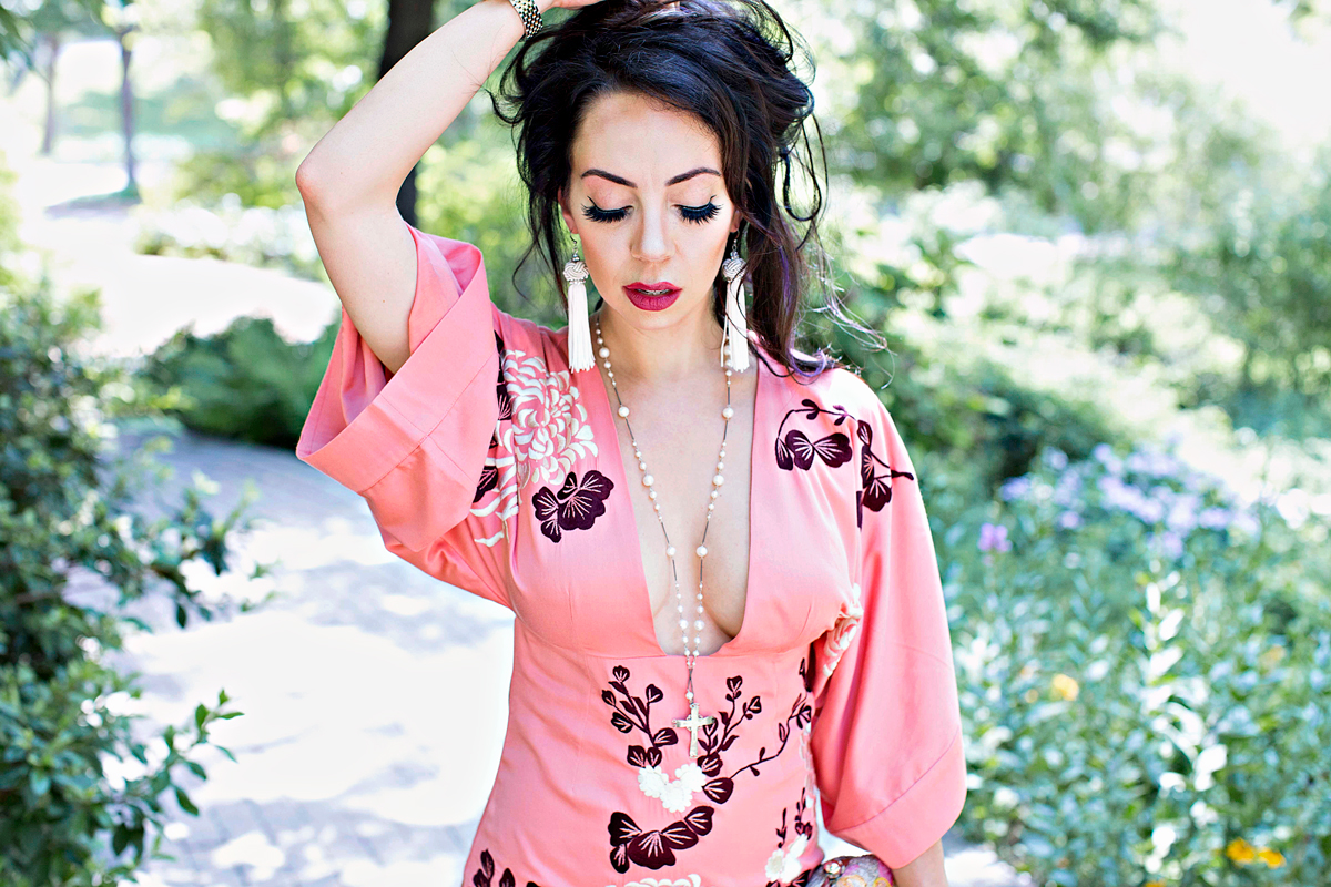 Kimono Embroidered Dress