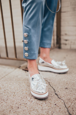 metallic loafer