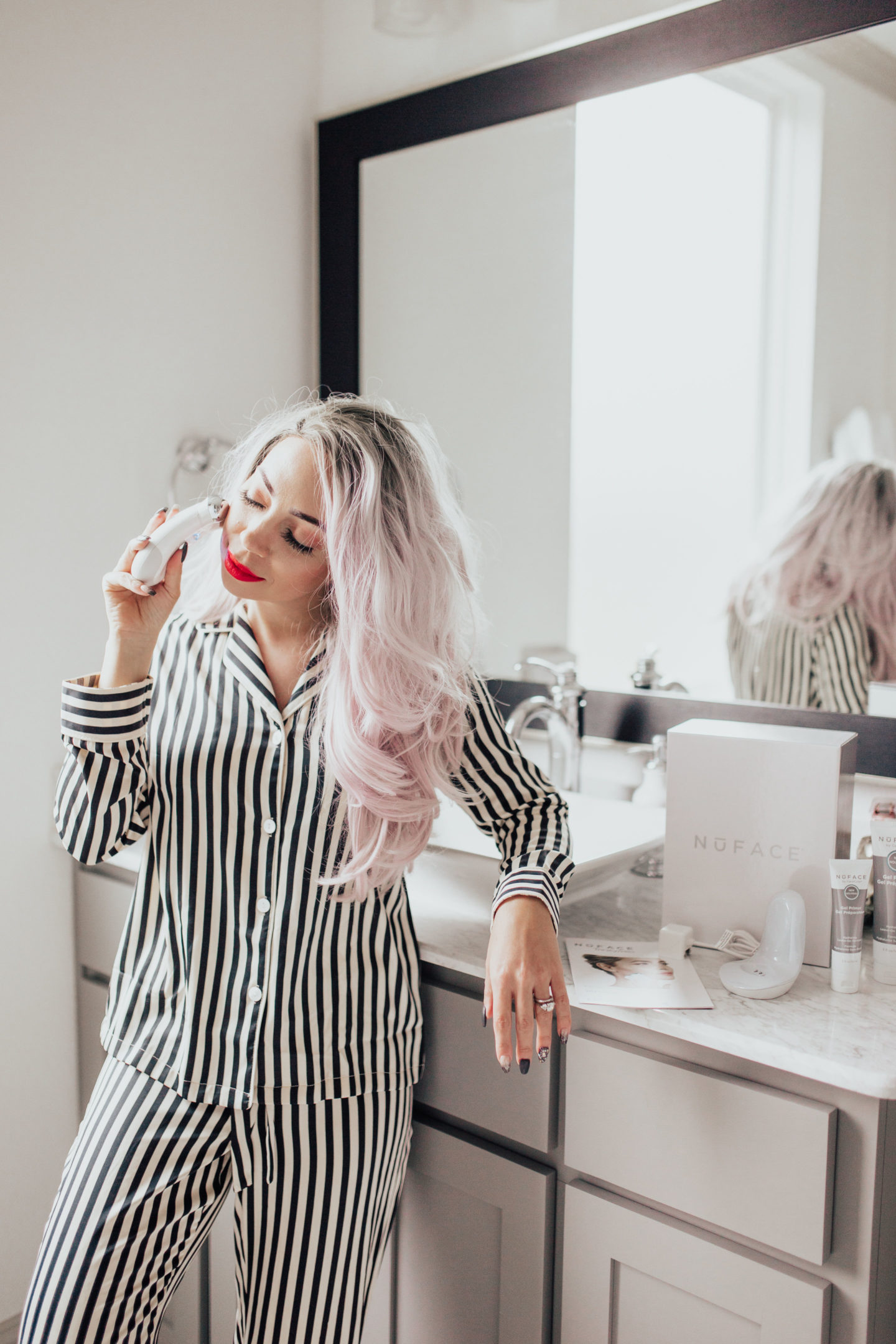 striped silk pajamas