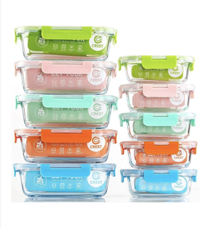 rainbow glass tupperware